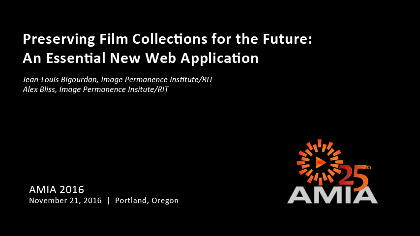 Preserving Film Collections for the Future:  An Essential New Web Application